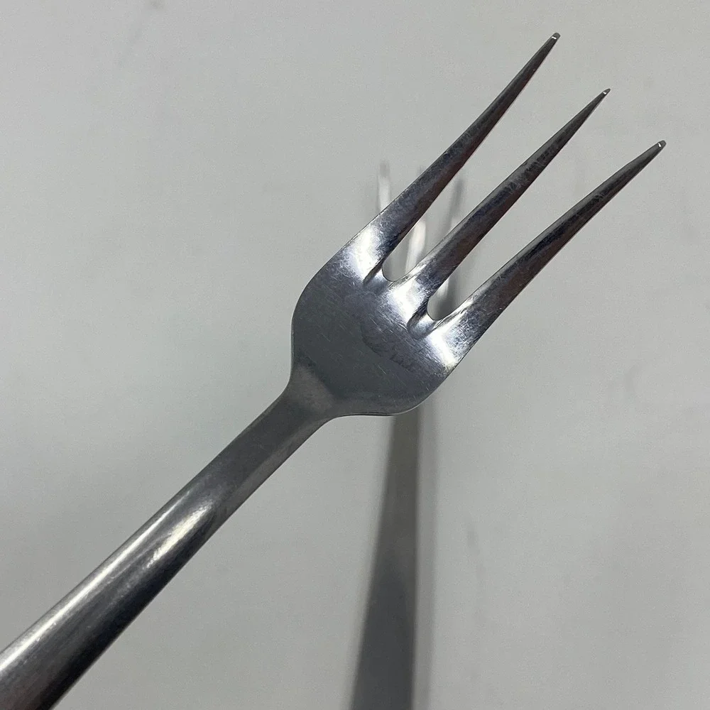 Vtg 1960's Mid-Century Modern MCM Stainless Steel Three-Pronged Appetizer Forks